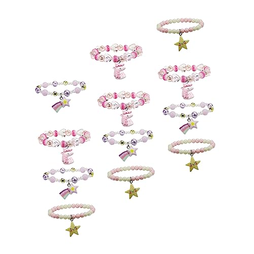 ROMISBABA Kleinkind Perlenarmband für Mädchen 4 Stück Elastisches Spielzeug Buntes Kinderarmband Verstellbar Sicherer Kunststoff für Partys und Freundschaften von ROMISBABA