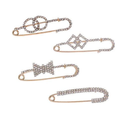 ROMISBABA 4stücke Strassbroschen Fuer Kleidung Broschen Fuer Pullover Strass Brust Pins Kleidung Decor Zubehoer Brust Pins Röcke von ROMISBABA