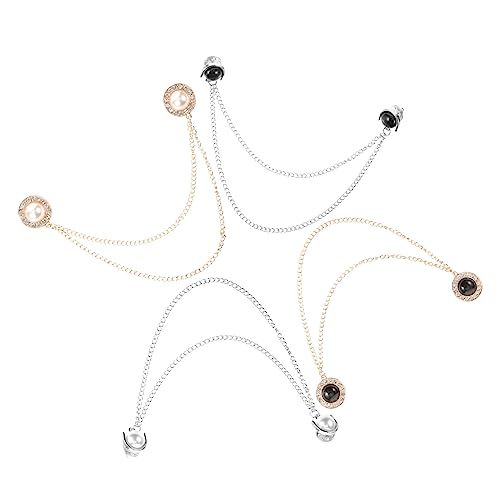 ROMISBABA 4 Stücke Pullover Schal Kette Clips Vintage Pulloverclips Metall Dekorative Strickjackenclips für Damen Einfach Anzubringen Stilvolle Kleidung Zubehör von ROMISBABA