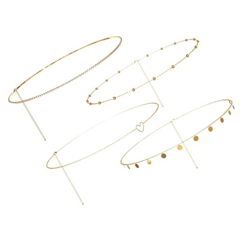 ROMISBABA 4stücke Taillenkette Für Frauen Körperkette Aus Metall Taillenschmuck Zum Binden Vielseitig Tragbar Geeignet Für Kleider Und Röcke Modisches Accessoire Für -look von ROMISBABA