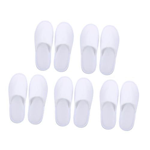 ROMISBABA 5 Paare Baumwoll Hotelslipper Unisex Komfortable Atmungsaktive Reise Hausschuhe mit Rutschfester Sohle für Spa Party Hotel und Alltag Geeignet von ROMISBABA