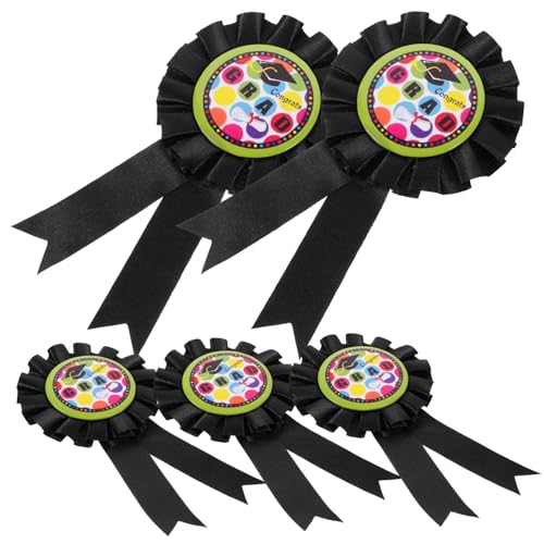 ROMISBABA 5 Stück Abschlussfeier-Abzeichen badge plakette Mantelabzeichen Kostümdesign Modeabzeichen Party Träger Schild Name Abzeichen aus Weißblech Abschlussbrosche aus Weißblech Black von ROMISBABA