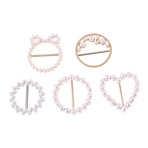 ROMISBABA 5 Stück Edle T Shirt Clips mit Künstlicher Perle und Strass Teiliges Dekorative Knotted Clothes Decor für Damenhemden und Vielfältige Kleidung Vielseitig Einsetzbar für Schals von ROMISBABA
