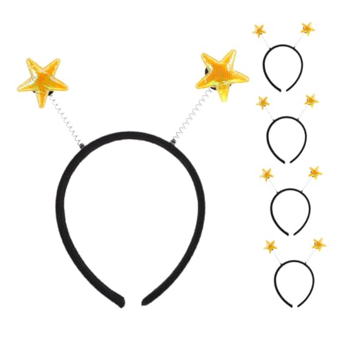 ROMISBABA 5 Stück Gelbe Stern Haarreifen mit Lustigen Antennen Leichte Langlebige Partyaccessoires für Weihnachten Halloween Neujahr Festliche Kostümdekoration von ROMISBABA