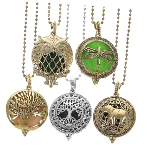 ROMISBABA 5 Stück Teiliges Aromatherapie Halsketten mit Hohlkette und Magnetverschluss Ätherisches Öl Diffusor Anhänger Stilvolle Duftkette für Frauen Eleganter Schmuck für Zufällige Farbe ROMISBABA 5 Stück Teiliges Aromatherapie Halsketten mit Hohlkette und Magnetverschluss Ätherisches Öl Diffusor Anhänger Stilvolle Duftkette für Frauen Eleganter Schmuck für Zufällige Farbe von ROMISBABA