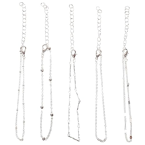 ROMISBABA 5 Stück Teiliges Fußkettchen Set Damen Silberfarbene Stapelbare Perlenfußkettchen Modisch Beach Anklet Schmuck Vielseitig Kombinierbar Komfortabel und Sicher Tragbar ROMISBABA 5 Stück Teiliges Fußkettchen Set Damen Silberfarbene Stapelbare Perlenfußkettchen Modisch Beach Anklet Schmuck Vielseitig Kombinierbar Komfortabel und Sicher Tragbar von ROMISBABA