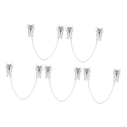 ROMISBABA 5 Stück Teiliges Insektenbroschen Langlebiger Metalllegierung Niedliche Zikaden-anstecknadeln mit Eleganter Quasten-kette Animalische Collar Pins für Damen und Herren Stilvolles von ROMISBABA