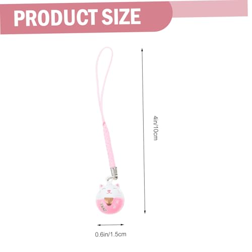 ROMISBABA 5 Stück Teiliges Kupfer Glückskatze Schlüsselanhänger mit Glöckchen Leichter Cartoon Anhänger für Handy Tasche Haustier Langlebig und Einfach zu Befestigen Dekoratives Accessoire von ROMISBABA