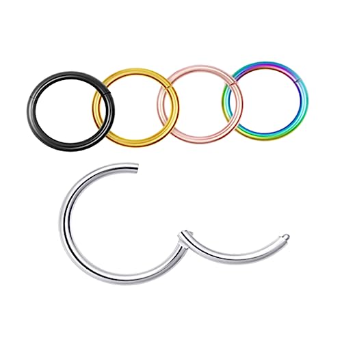 ROMISBABA 5 Stück Teiliges Nasenringe Hoops Allergiefreundlicher Bequemer Nasenpiercing Schmuck Stahlfarbe Schwarz Gold Regenbogen und Roségold für Frauen und Mädchen ROMISBABA 5 Stück Teiliges Nasenringe Hoops Allergiefreundlicher Bequemer Nasenpiercing Schmuck Stahlfarbe Schwarz Gold Regenbogen und Roségold für Frauen und Mädchen von ROMISBABA