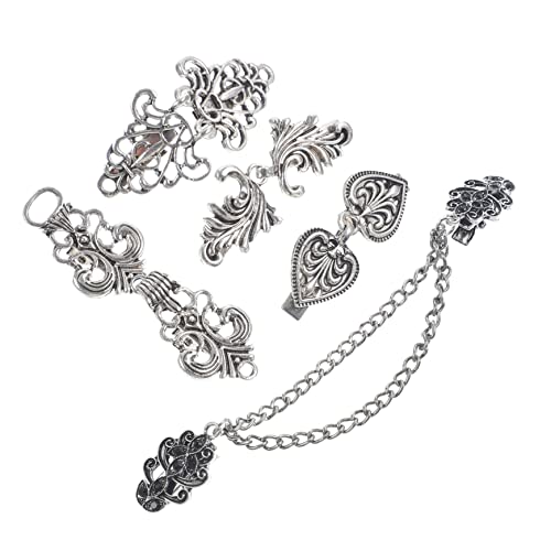 ROMISBABA 5 Stück Teiliges Vintage Cardigan Clips Langlebiger Dekorative Pullover Verschlussclips mit Floralem Design Kompakte Kragen Clips für Damen Strickjacken und Hemden von ROMISBABA