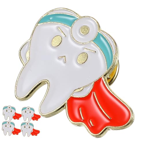 ROMISBABA 5 Stück Teiliges Zahnmotiv Emaille Broschen Langlebige Anstecknadeln für Damen Modische Broschennadeln zur Dekoration von Kleidung Taschen Rucksäcken für Zahnärzte und von ROMISBABA