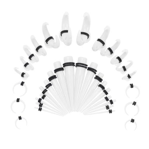 ROMISBABA 50 Stück Teiliges Ohr Dehnset Ohrstecker Schmuck Set Leichtes Hautfreundliches Material Bruchsicher Ohrdehner für Frauen und Männer Selbermachen von ROMISBABA