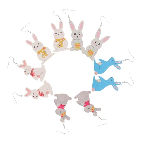 ROMISBABA 5Paare Osterohrringe Kaninchen Design Süße Tropfenohrringe für Frauen für Osterfest Partys Besondere Anlässe ROMISBABA 5Paare Osterohrringe Kaninchen Design Süße Tropfenohrringe für Frauen für Osterfest Partys Besondere Anlässe von ROMISBABA