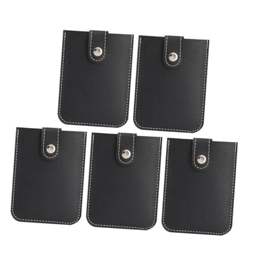 ROMISBABA 5St Kartenhalter Credit Card Holder Card Sleeves Kartendesign cardholder für Kartenet kartenset Kartenorganisatorhalter verdeckte herausziehbare Kartenhülle Karteninhaber Pu Black von ROMISBABA
