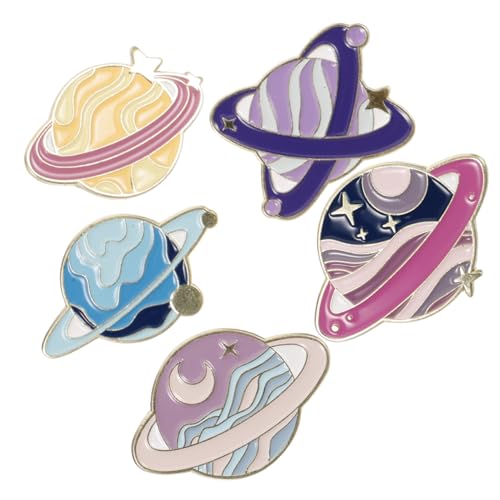 ROMISBABA 5Stücke Teiliges Planet Broschen Set Emaille Anstecknadeln für Taschen Rucksäcke für Frauen Farbenfrohe Dekorationselemente von ROMISBABA
