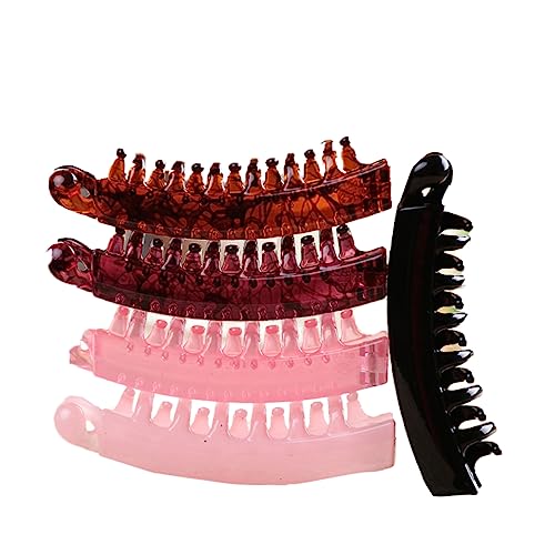 ROMISBABA 5stücke Bananen Haarspangen Bananenclips Haarkämme Für Fischschwanz Pferdeschwanz Klammern Aus Kunststoff Haar-accessoires Für Mädchen Frauen von ROMISBABA