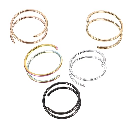 ROMISBABA 5stücke Spiral-nasenringe Hautfreundliche Robuste Nasenpiercings Schwarz Gold Roségold Und Farben Für Damen Und Herren ROMISBABA 5stücke Spiral-nasenringe Hautfreundliche Robuste Nasenpiercings Schwarz Gold Roségold Und Farben Für Damen Und Herren von ROMISBABA