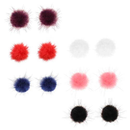 ROMISBABA 6 Paare Damen Ohrstecker mit Flauschigen Kugel Anhängern Süße Ohrhänger für Mädchen und Frauen Vielseitiger Schmuck in Zufälligen Farben Handgefertigt Eleganter Zufällige Farbe von ROMISBABA