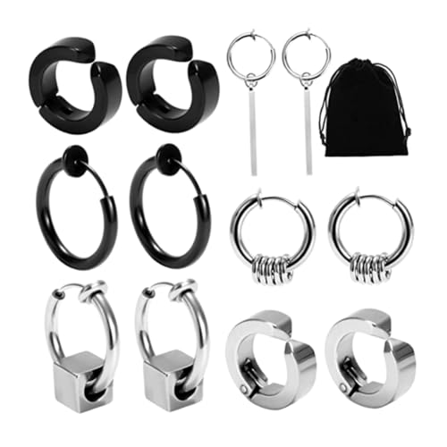 ROMISBABA 6 Paare Herren Ohrclips aus Nicht Piercing Ohrklemmen Hautfreundliche Ear Bone Clips im Punk Style Langlebig und Sicher Modisches für Alltag und Party ROMISBABA 6 Paare Herren Ohrclips aus Nicht Piercing Ohrklemmen Hautfreundliche Ear Bone Clips im Punk Style Langlebig und Sicher Modisches für Alltag und Party von ROMISBABA