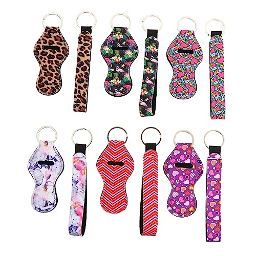 ROMISBABA 6paare Teiliges Neopren Für Lippenstift Mit Schlüsselanhänger Und Handgelenkband Bunte Farben Design Für Kosmetik Und Schlüssel Für Unterwegs von ROMISBABA