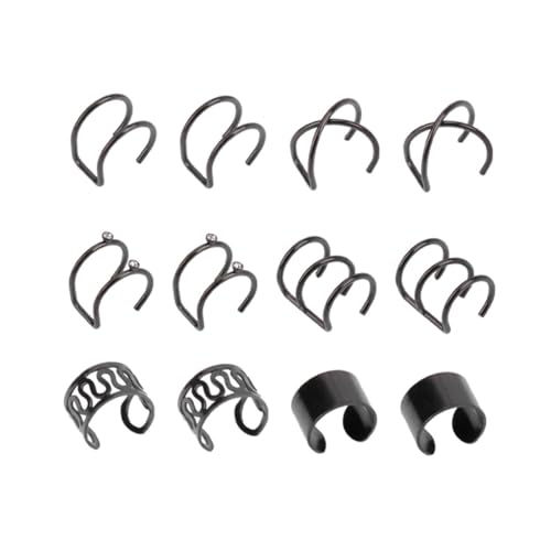 ROMISBABA 6 Paare Schwarze Ohrclips Damen Herren Edelstahl Ohrschmuck Nicht piercing Ohrdekoration Modische Ear Kreatives Accessoire Für Alltag Party Hochzeit von ROMISBABA