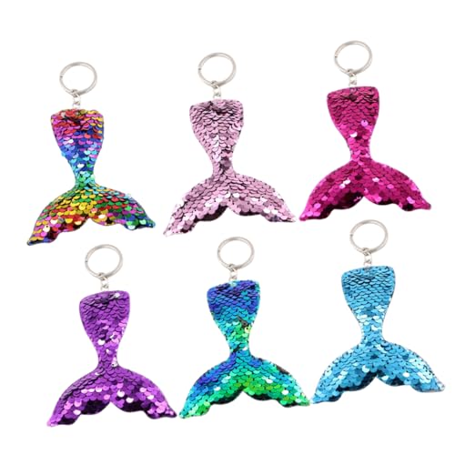 ROMISBABA Schlüsselanhänger Mit Fischschwanz-Design 6er-Pack Pailletten-schlüsselanhänger Modisches Accessoire Für Frauen Taschenanhänger Für Mama Und Freunde von ROMISBABA