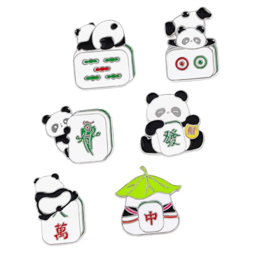 ROMISBABA 6 Stück Chinesische Panda Broschen Teiliges aus Langlebiger Modische Anstecknadeln im Chinesischen Stil Vielseitig für Rucksäcke Kleidung Taschen Accessoire für Jugendliche und von ROMISBABA