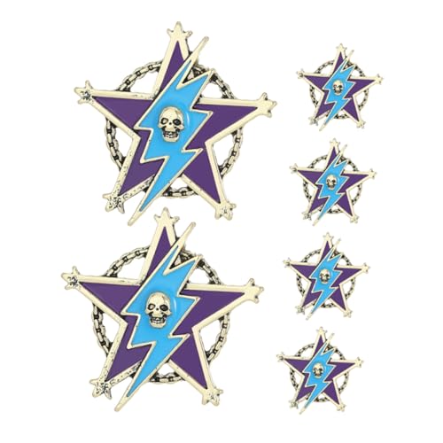 ROMISBABA 6 Stück Fünf-zackiger Stern Brosche aus Robustem Metall Polierte Vintage Anstecknadeln für Anzüge Hüte Rucksäcke Leichte Langlebige und Vielseitige Dekoration von ROMISBABA