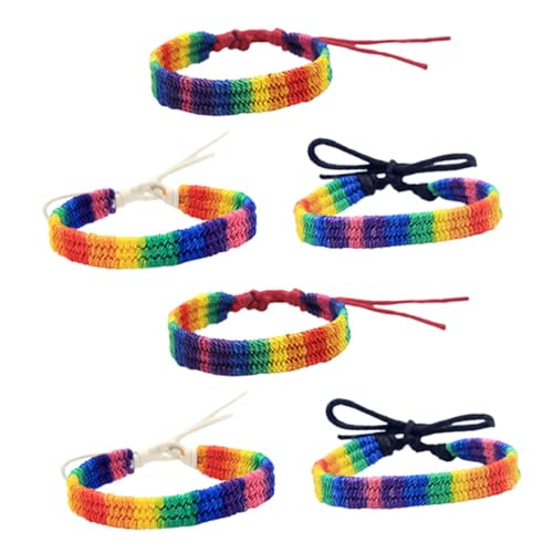 ROMISBABA 6 Stück Handgewebte Pride Armbänder Regenbogenfarben Geflochtenes DIY Freundschaftsband Unisex Festival Schmuck für Lgbt Männer Frauen ROMISBABA 6 Stück Handgewebte Pride Armbänder Regenbogenfarben Geflochtenes DIY Freundschaftsband Unisex Festival Schmuck für Lgbt Männer Frauen von ROMISBABA