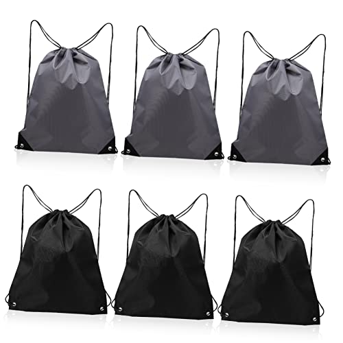 ROMISBABA 6 Stück Outdoor Kordelzug Rucksäcke Für Damen Und Herren Sport Turnbeutel Aus Strapazierfähigem Polyester Mit Großem Fassungsvermögen Für Fitness Reisen Camping Und Wandern von ROMISBABA