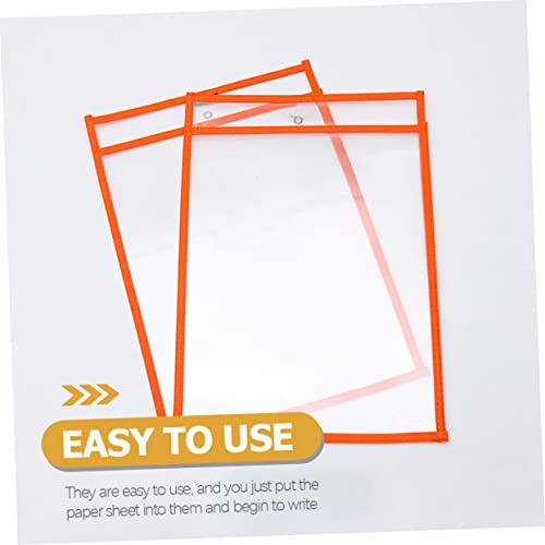 ROMISBABA 6 Stück Teiliges Wiederverwendbare Abwischbare Transparente Dry Erase Taschen aus PVC Beidseitig Beschreibbar Schützend und Praktisch für Schule Büro und Lernaktivitäten von ROMISBABA