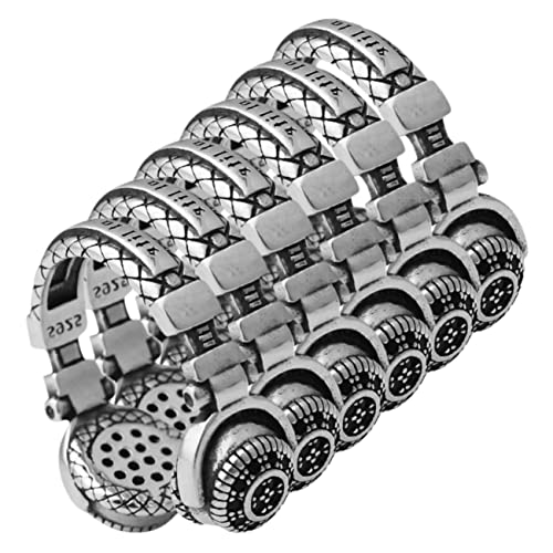ROMISBABA 6 Stück Verstellbare Offene Ringe mit Kopfhörer Design Schmuckaccessoires für Damen und Herren Stylische Dekorationsringe für Festival Party und Alltag von ROMISBABA