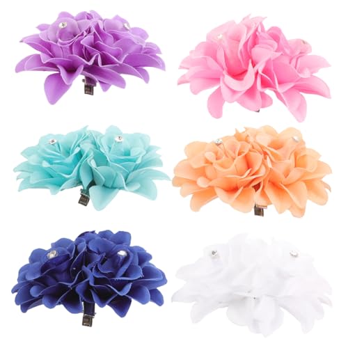 ROMISBABA 6stücke Haarspangen Rosen Blumen Für Damen Mädchen Mit Strass Dekor Haarclips Blumenhaarschmuck Für Party Hochzeit Alltag von ROMISBABA