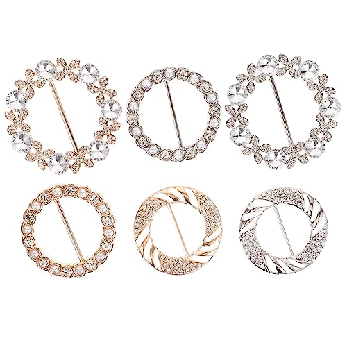 ROMISBABA 6stücke Dekorativer Strass-perle Schal-schnalle Metall Clip Für Schals Und Outfits Passend Für Hochzeiten Partys Und Alltag von ROMISBABA