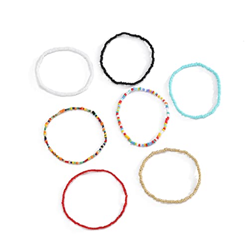 ROMISBABA 7 Stück Stretch-Armband Mit Kontrastierenden Perlen Knöchel Elastische Fußkette Handgelenkskette Handgefertigte Fußkette Colorful ROMISBABA 7 Stück Stretch-Armband Mit Kontrastierenden Perlen Knöchel Elastische Fußkette Handgelenkskette Handgefertigte Fußkette Colorful von ROMISBABA