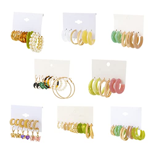 ROMISBABA 8sätze Kreis Ohrringe Damen Perle Creolen Ohrring Ohr Schmuck Tropfen Ohrringe Für Frauen Ohrschmuck Perlenohrringe Ohrring Kreis von ROMISBABA