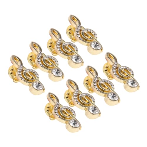 ROMISBABA 8 Stück Kunstmusik Brosche Anzug Reversnadel Musiknotiz Schmuck Anstecknadel Schmuck Musiknotiz Pin Anstecknadel mit Musiknoten Brosche mit Musiknoten Schalnadel Legierung Golden von ROMISBABA