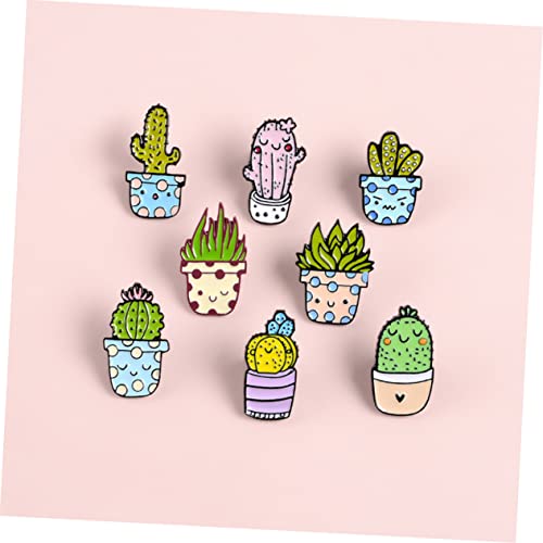 ROMISBABA 8 Stück Teiliges Kaktus Broschen Niedliche Cartoon Anstecknadeln Dekorative Topfpflanzen Broschen Vielseitig für Kleidung Rucksack Hüte Robuste Befestigung für Alltag und von ROMISBABA