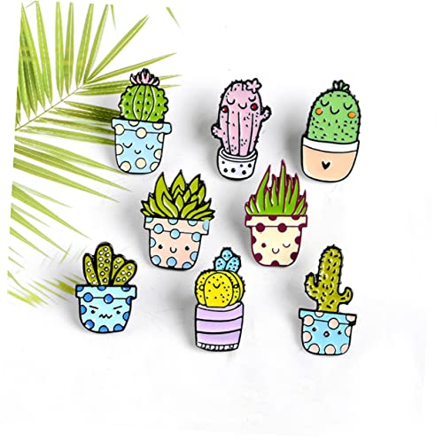ROMISBABA 8 Stück Teiliges Niedliche Kaktus Broschen aus Emaille Lustige Anstecknadeln mit Ästhetischem Design Party und Kleidungsaccessoires für Rucksäcke Taschen Geschenkideen für von ROMISBABA