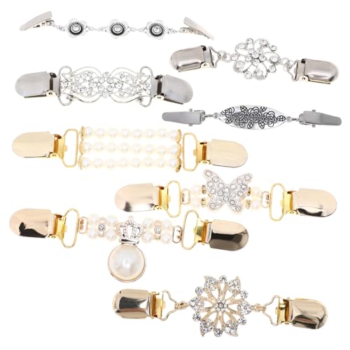 ROMISBABA 8 Stück Teiliges Vintage Cardigan Clips aus Hochwertiger Legierung Modische Sweater Shawl Clips für Damen Vielseitige Strickjacken und Schalhalter Elegantes Retro Design für von ROMISBABA