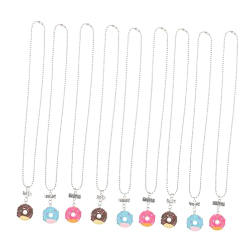 ROMISBABA 9 Stück Teiliges Freundschaftsketten Süßen Donut anhängern Hautfreundliche Zarte Halsketten für Mädchen und Freundinnen als Geburtstagsgeschenk und Freundschaftsaccessoire von ROMISBABA
