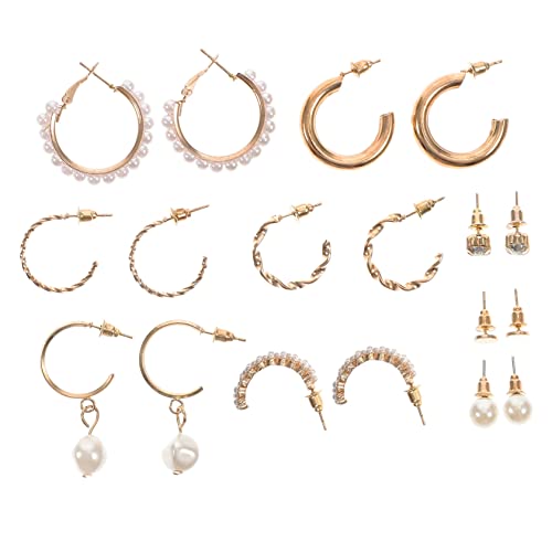 ROMISBABA 9Paare Damen Ohrringe Set mit Perlen Geometrischem Design Ohrstecker für Frauen für Besondere Anlässe Perfektes ROMISBABA 9Paare Damen Ohrringe Set mit Perlen Geometrischem Design Ohrstecker für Frauen für Besondere Anlässe Perfektes von ROMISBABA