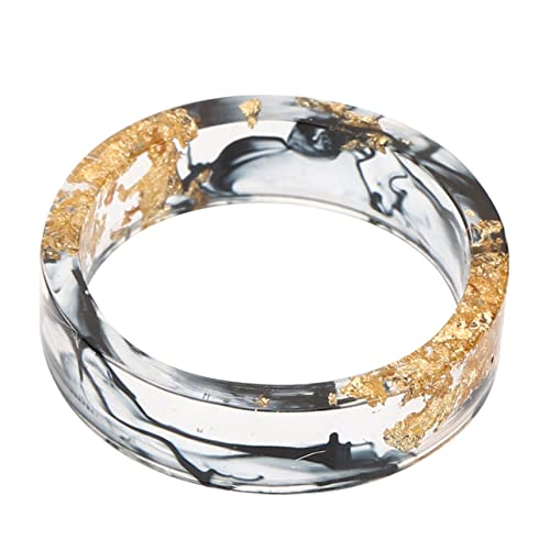 ROMISBABA Ästhetischer Damenring Harz mit Goldfolie Stapelbarer Kreativer Fingerring für Individuellen Stil Geeignet für von ROMISBABA
