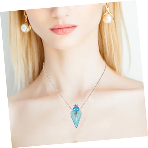 ROMISBABA Ätherisches Öl Diffuser Anhänger Halskette Leere Parfümflasche Aromatherapie Schmuck Farbverlauf Hellblau Kreatives Design für Damen von ROMISBABA