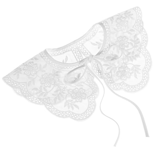 ROMISBABA Abnehmbare Damen Spitzen Fake Collar mit Stickerei Weiße Blusen Krageneinsatz Komfortabler Atmungsaktiver Kragen für Hemden und Oberteile von ROMISBABA