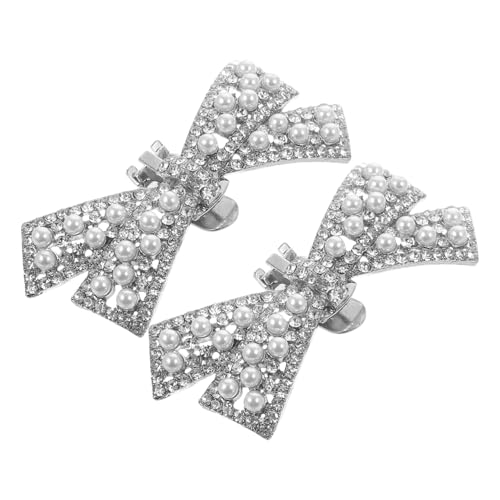 ROMISBABA Abnehmbare Schleifen schuhclips in Silber Stilvolle Schuhdekorationen für Damen und Mädchen Verstellbare Brautschuh accessoires für Hochzeit Party Tanz und Besondere Anlässe von ROMISBABA