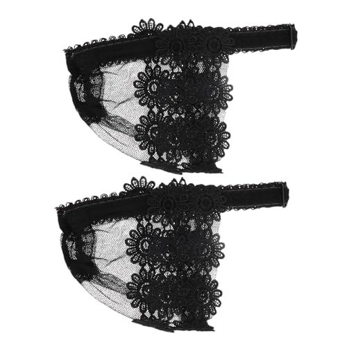 ROMISBABA Abnehmbare Verstellbare High Heel Schuhriemen mit Spitzen design Elastisch Langlebig Komfortabel Anti rutsch Fersenhalter für Damen Pumps und Absätze Schwarz von ROMISBABA