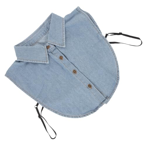 ROMISBABA Abnehmbarer Fake kragen Damen Baumwolle Kurzkragen Dekorativer Blusenkragen Spitzenkragen Hellblau Passend für Pullover Blusen Kleider von ROMISBABA