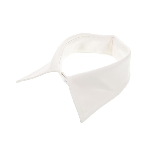 ROMISBABA Kunstkragen Für Damen Weißes Pu-leder Halber Hemdkragen Abnehmbarer Falscher Hemdkragen Accessoire Für Blusen Mäntel von ROMISBABA