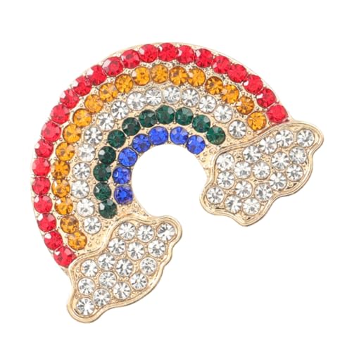 ROMISBABA Adorable Regenbogen Brosche aus Legierung mit Funkelnden Strasssteinen Dekorative Anstecknadel für Kleidung Vielseitiges Accessoire für Party Hochzeit für Damen von ROMISBABA